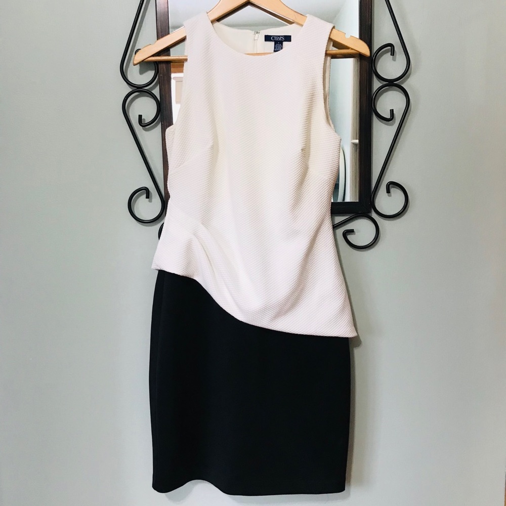 Chaps Black & White Dress
